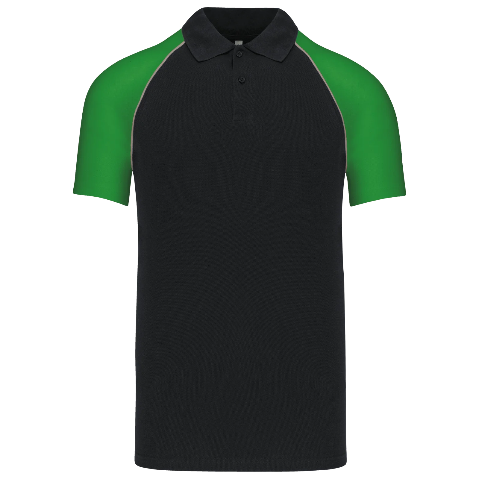 Polo baseball manches courtes K226 — Black / Green