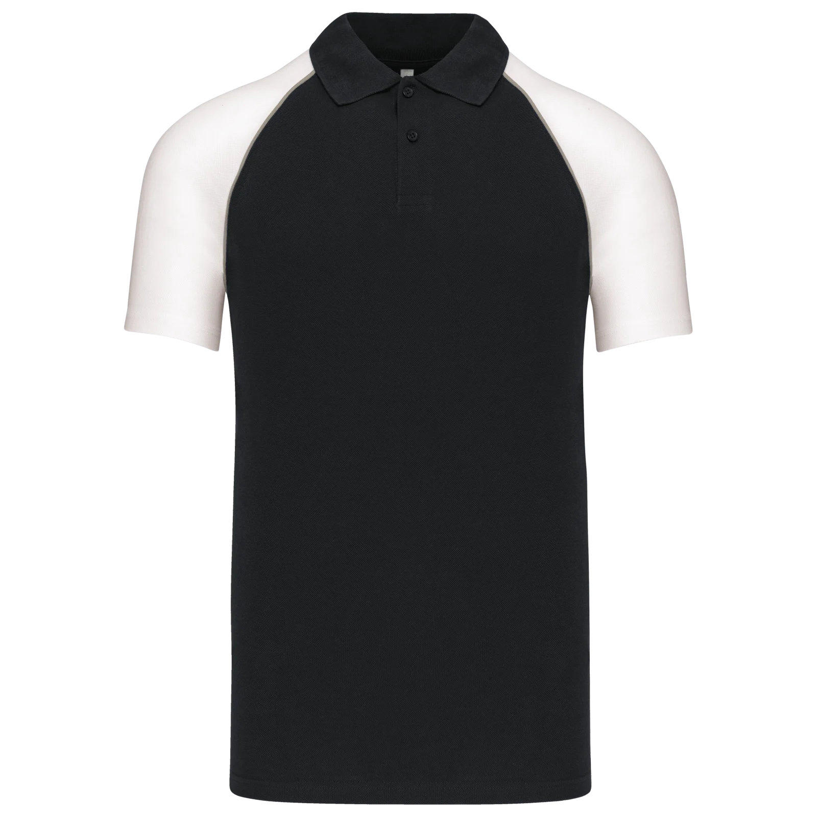 Polo baseball manches courtes K226 — Black / White