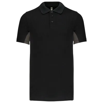 Polo piqué manches courtes bicolore homme K232 — Black / Dark Grey