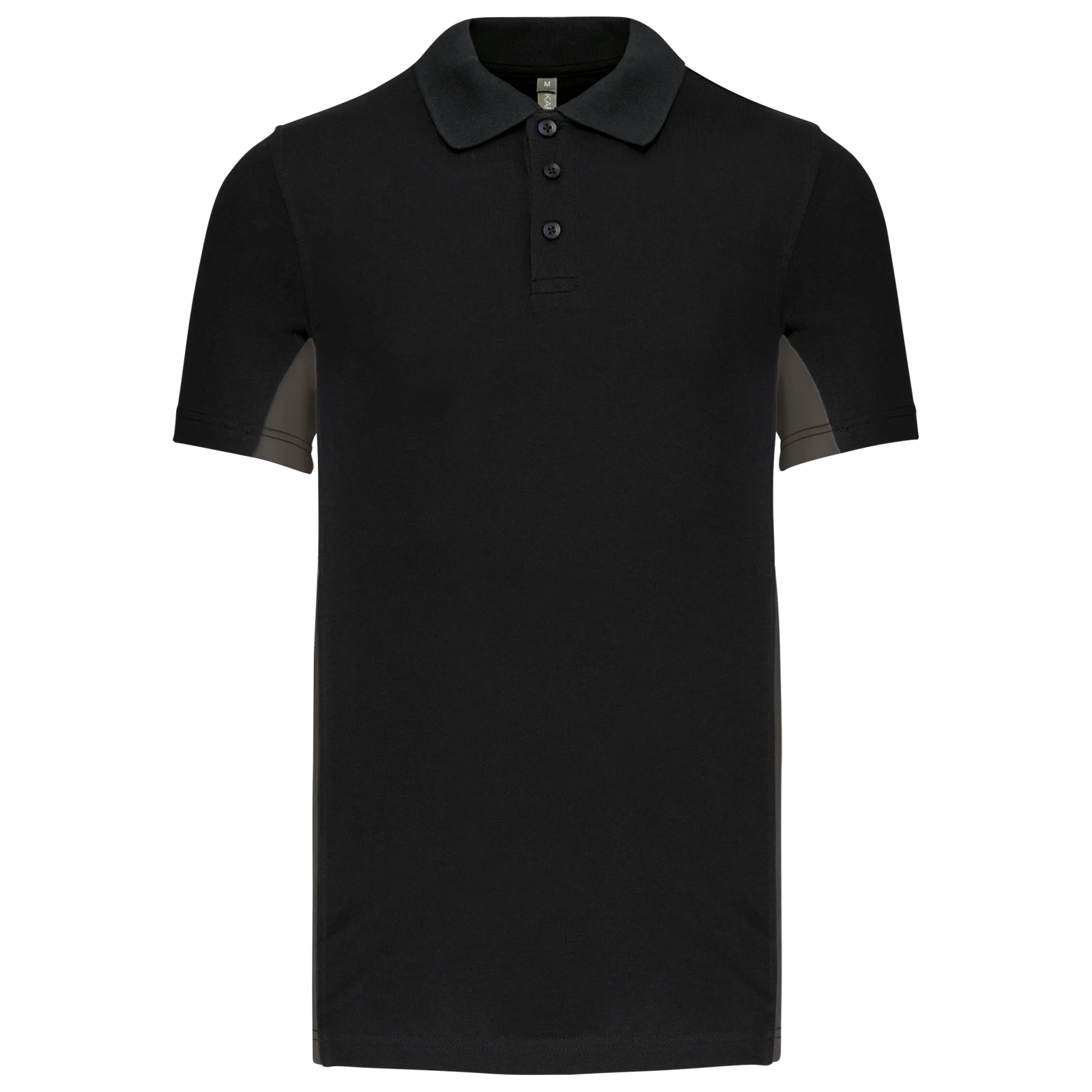 Polo piqué manches courtes bicolore homme K232 — Black / Dark Grey