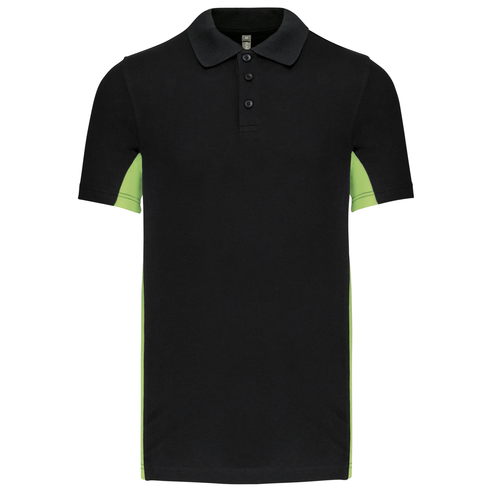 Polo piqué manches courtes bicolore homme K232 — Black / Lime