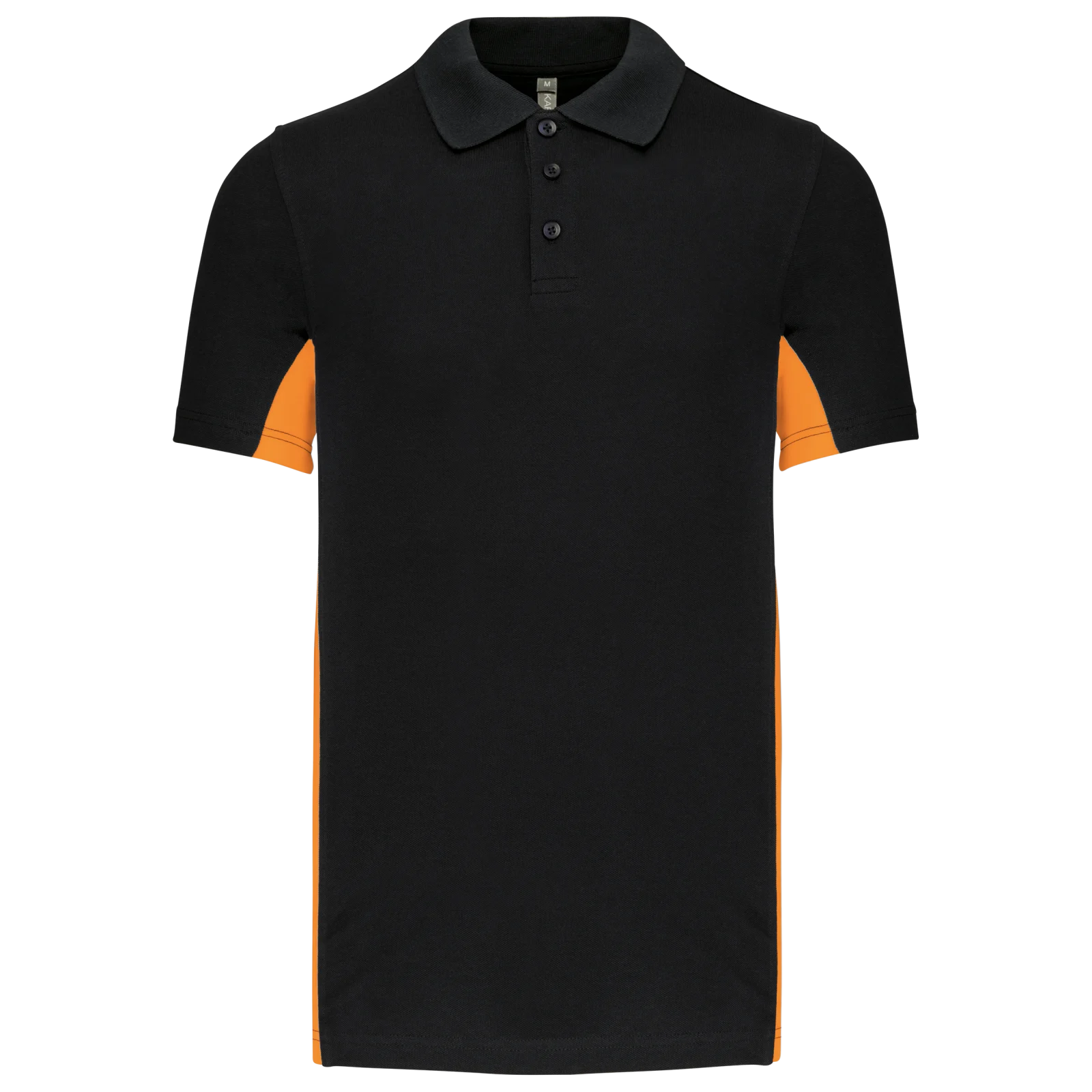 Polo piqué manches courtes bicolore homme K232 — Black / Orange