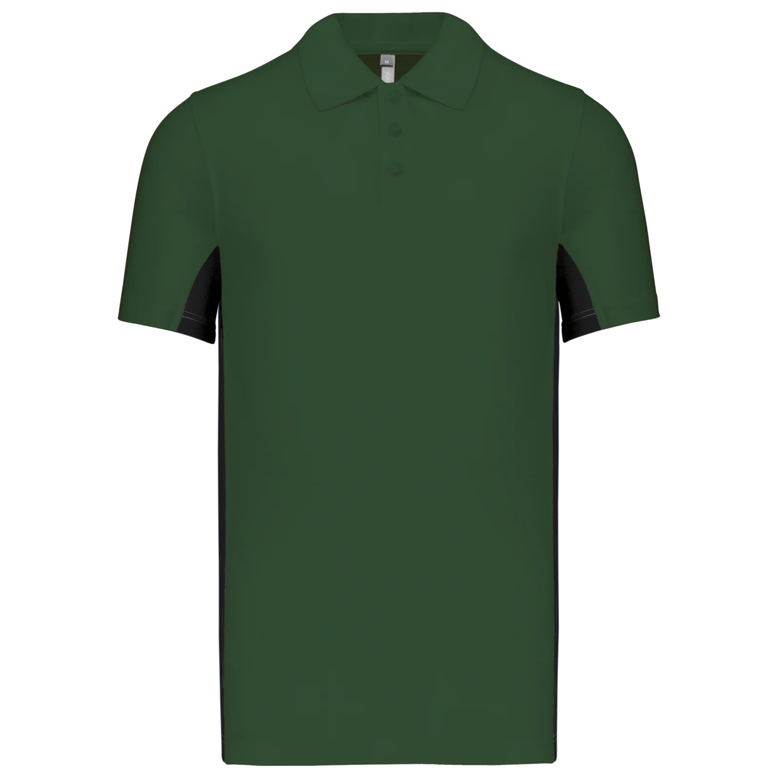 Polo piqué manches courtes bicolore homme K232 — Forest Green / Black