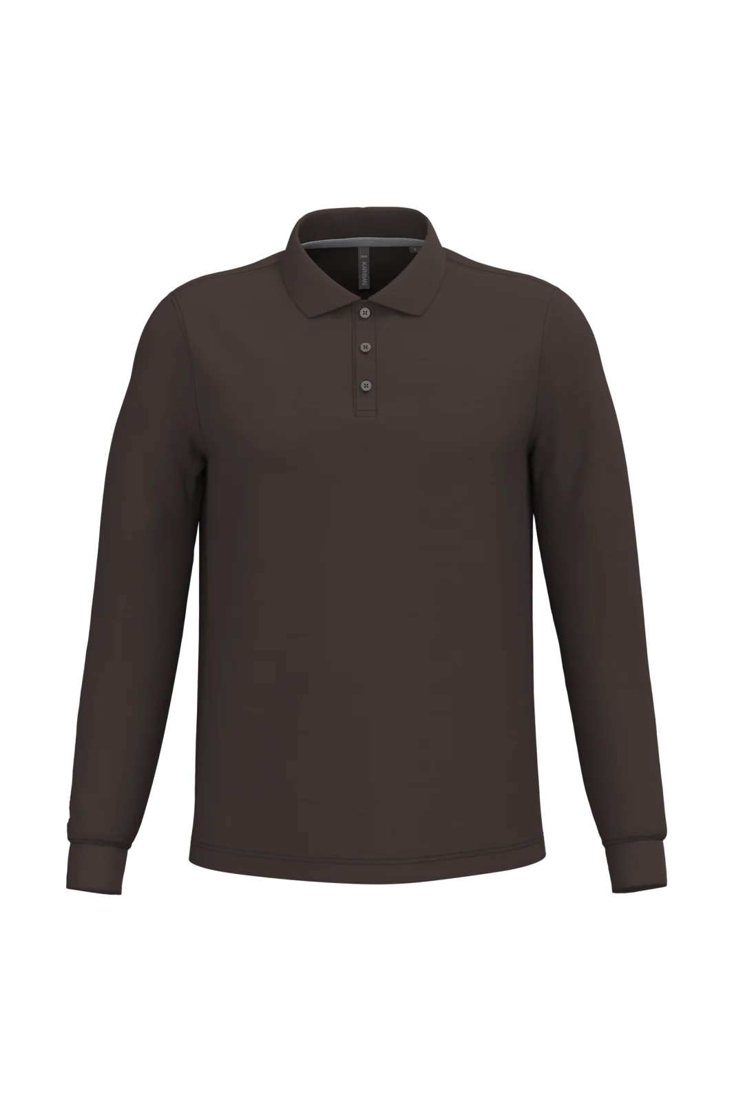 Polo manches longues homme K243 — Chocolate