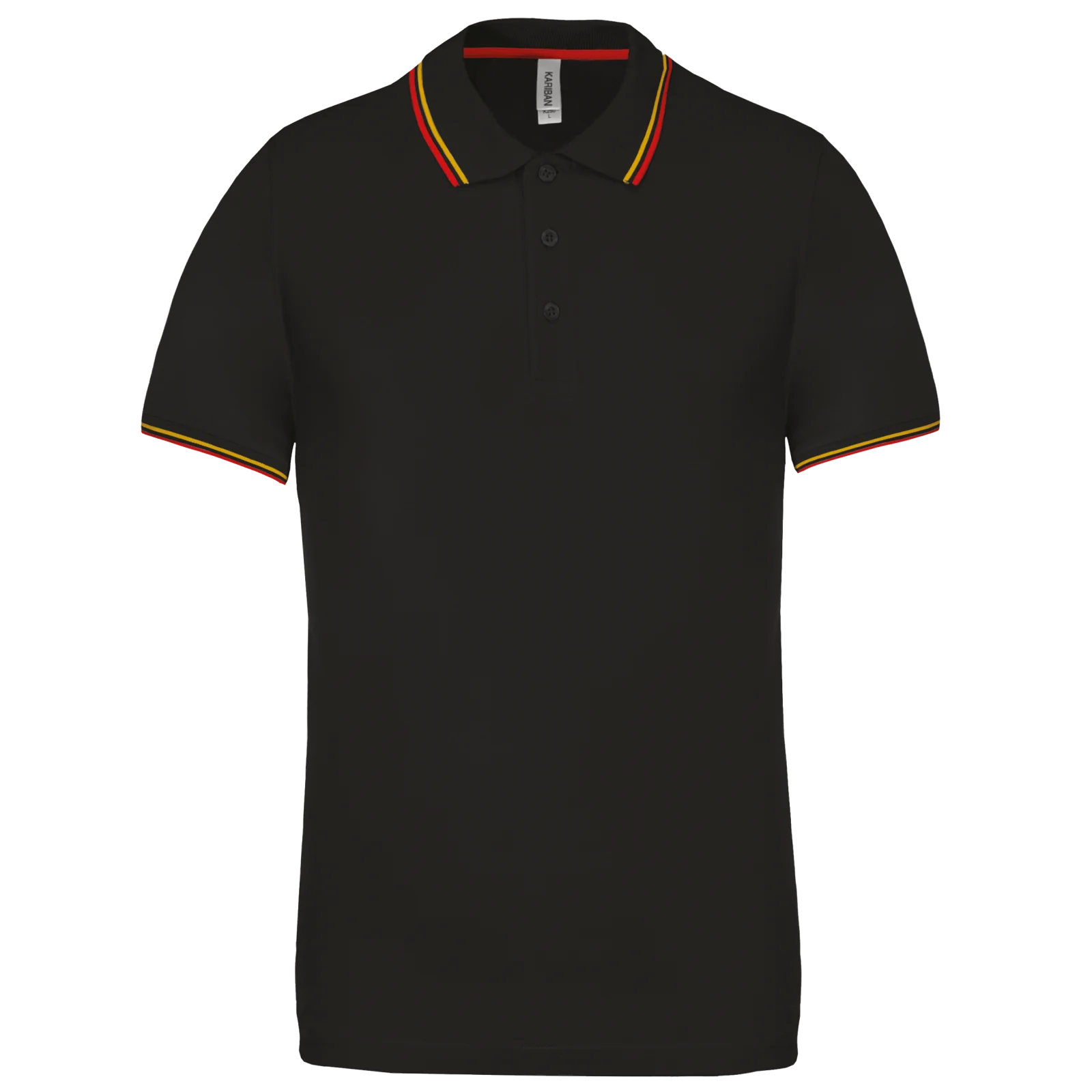 Polo maille piquée manches courtes homme K250 — Black / Red / Yellow