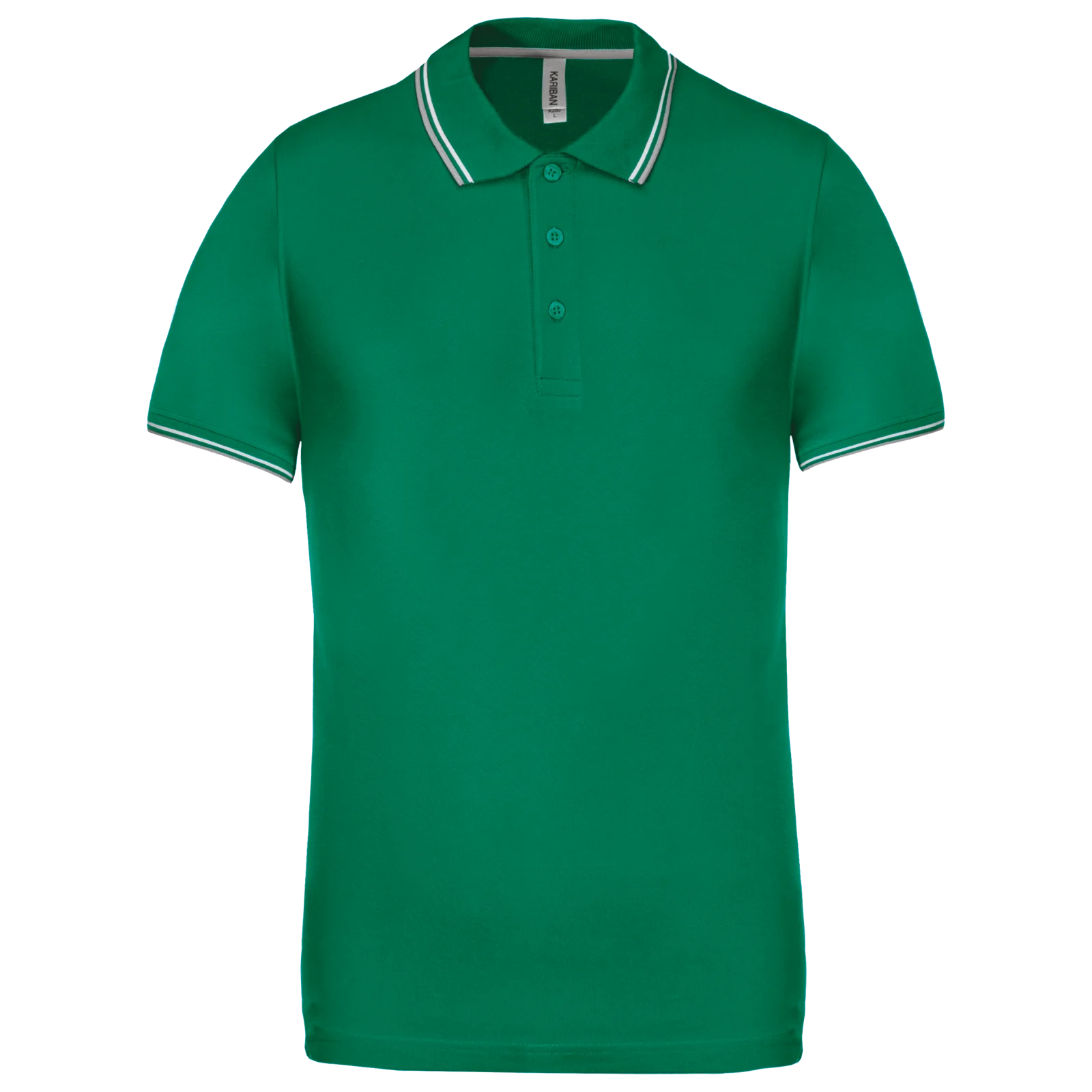 Polo maille piquée manches courtes homme K250 — Kelly green/Light grey/White