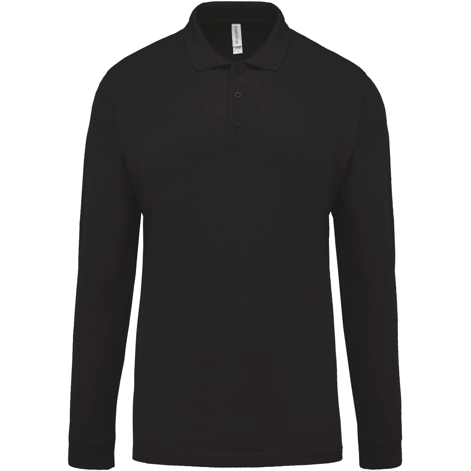 Polo piqué manches longues homme K256 — Black