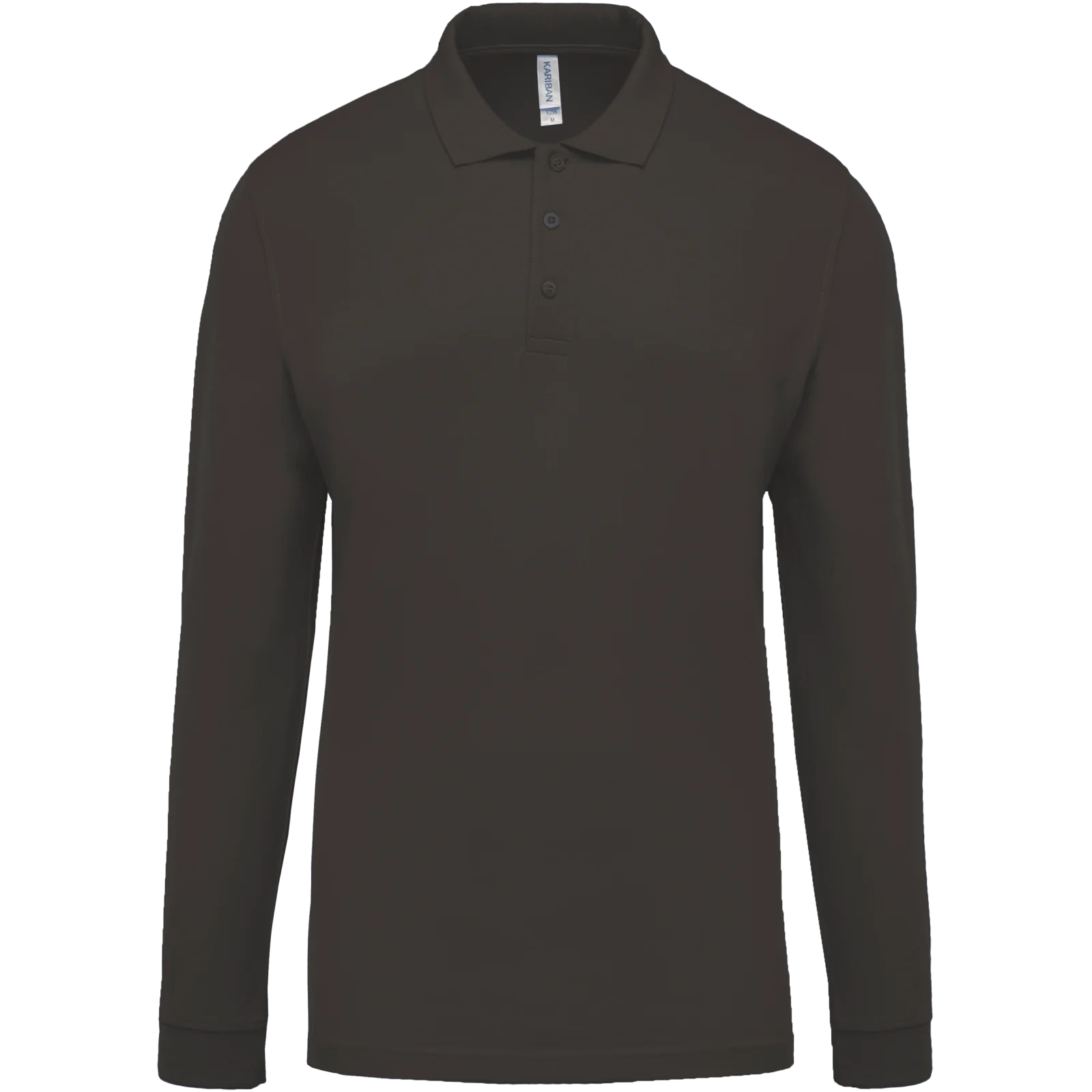 Polo piqué manches longues homme K256 — Dark Grey