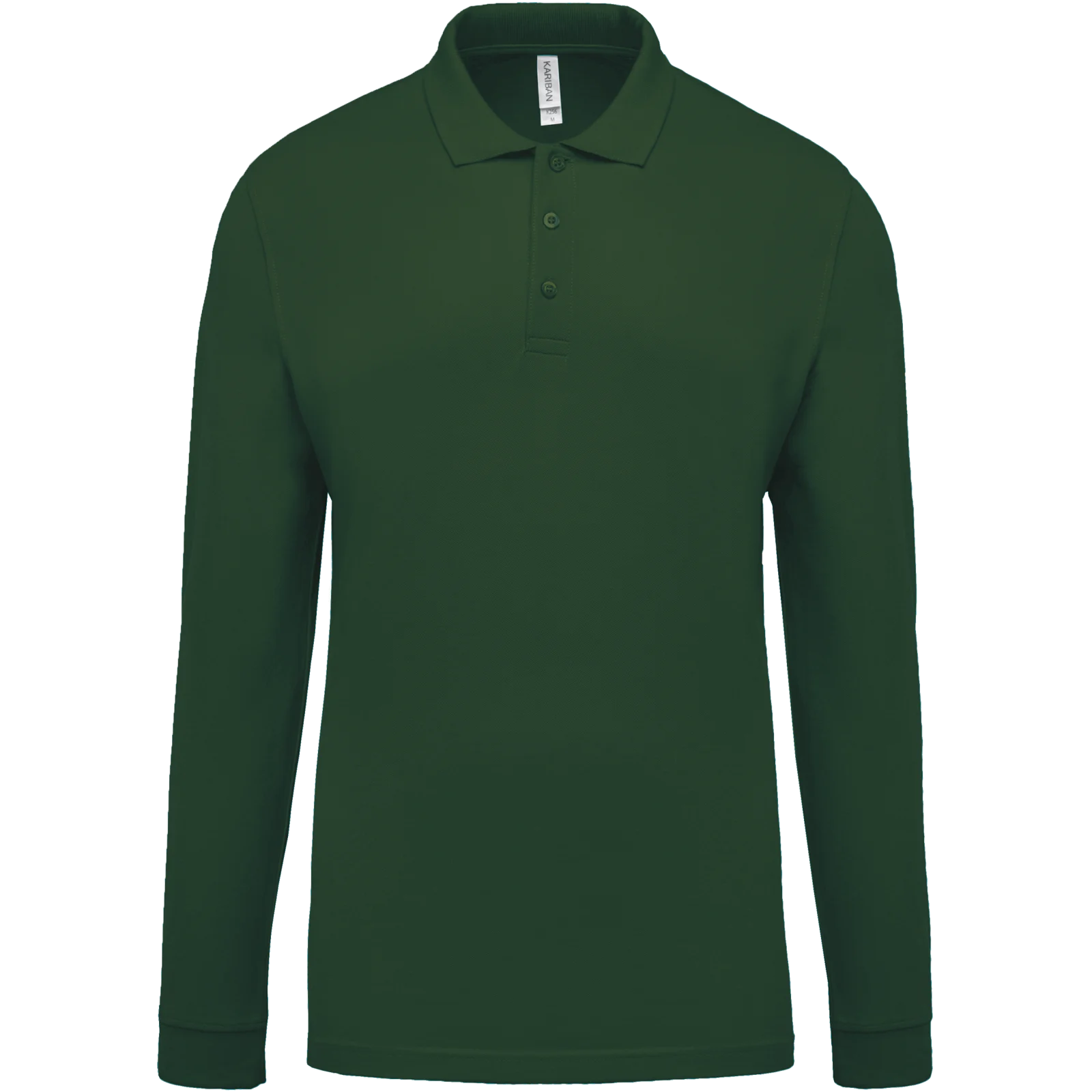 Polo piqué manches longues homme K256 — Forest Green