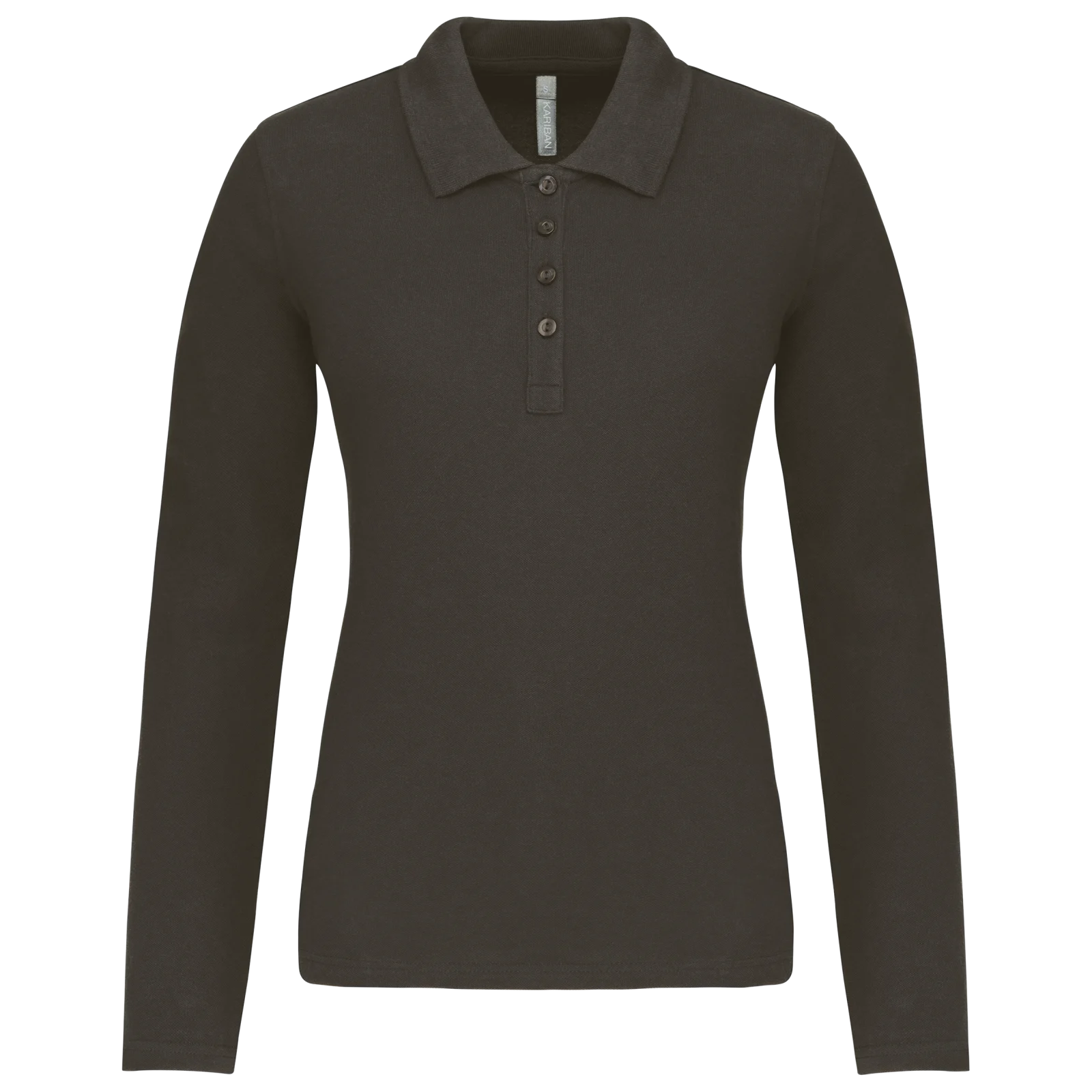 Polo piqué manches longues femme K257 — Dark Grey