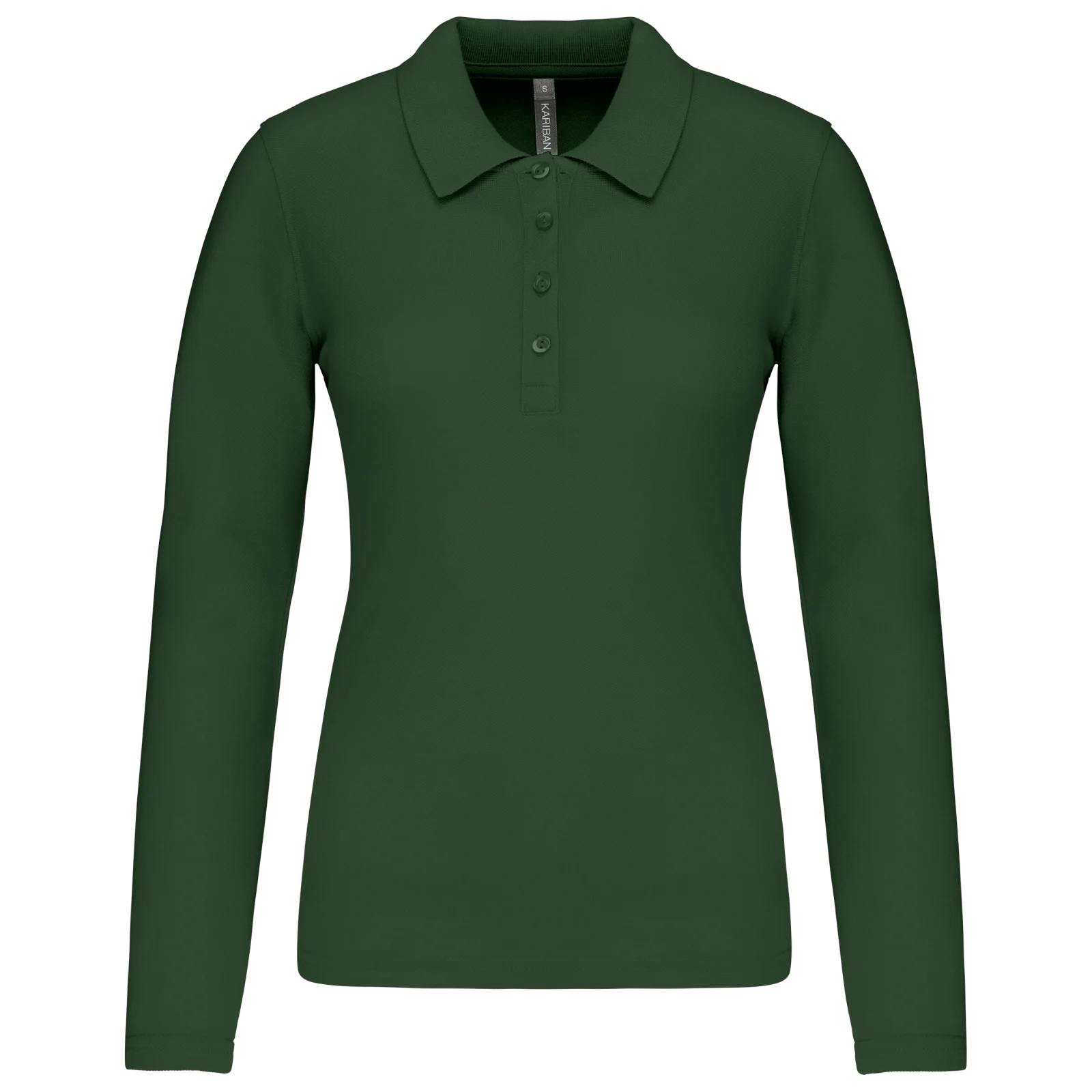 Polo piqué manches longues femme K257 — Forest Green