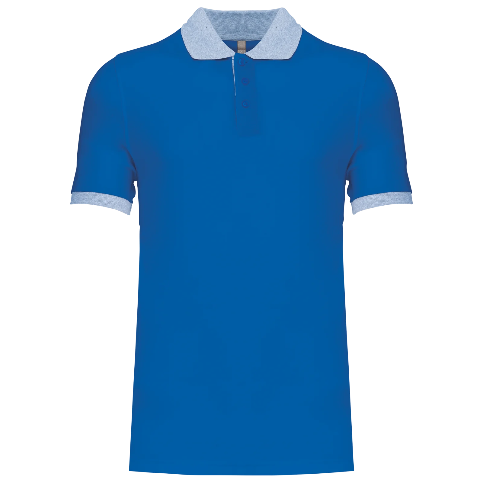 Polo piqué bicolore homme K258 — Light Royal Blue / Oxford Grey