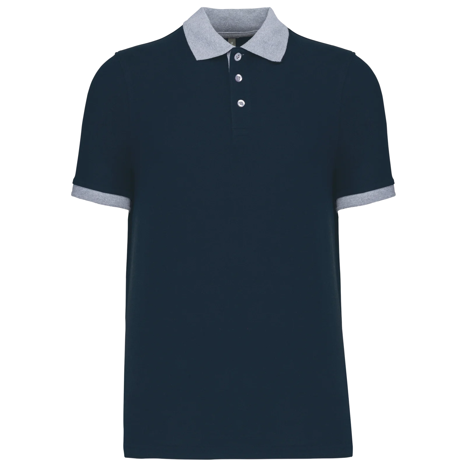 Polo piqué bicolore homme K258 — Navy / Oxford Grey