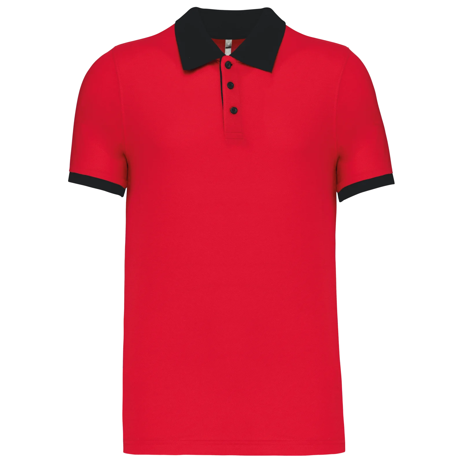 Polo piqué bicolore homme K258 — Red / Black