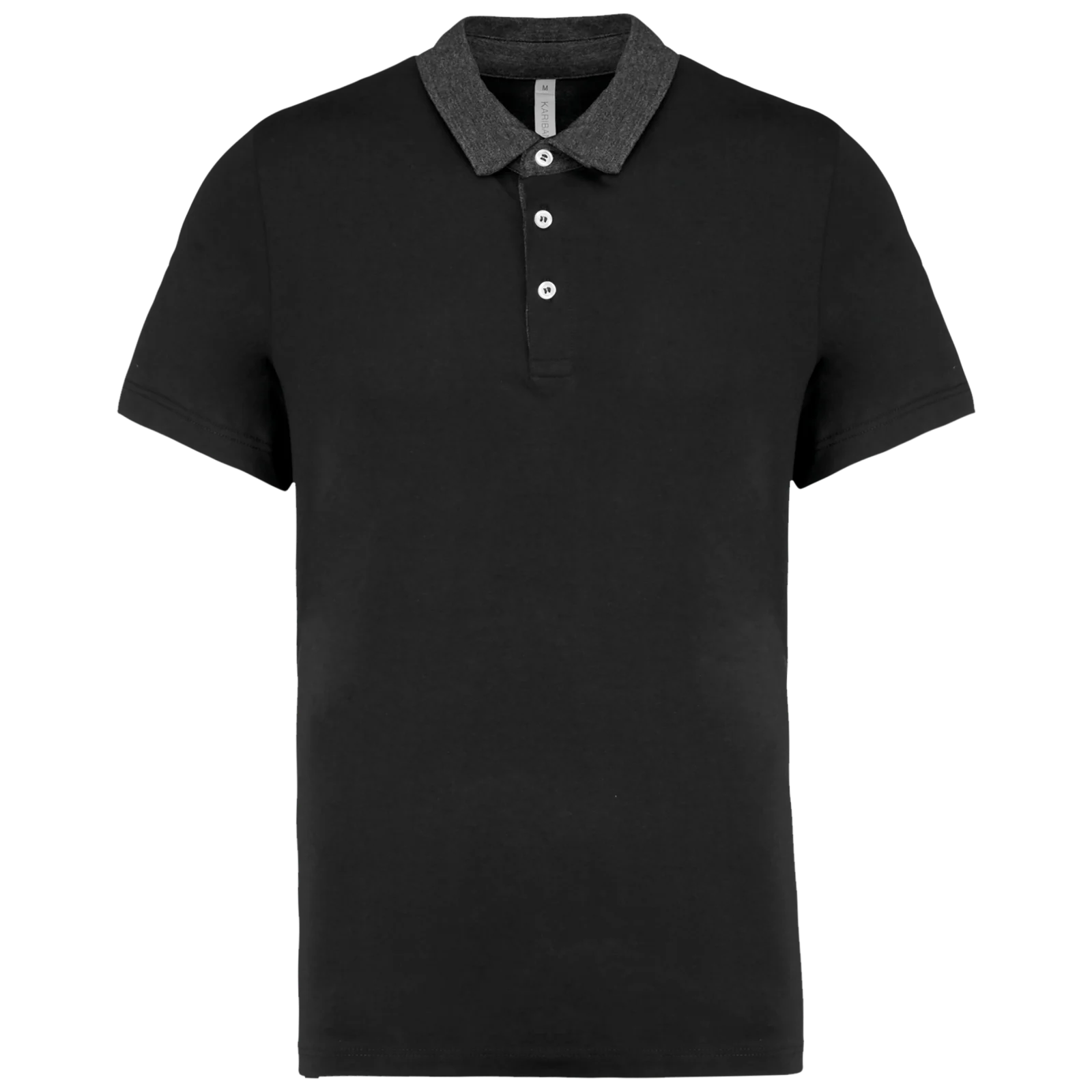 Polo jersey bicolore homme K260 — Black / Dark Grey Heather