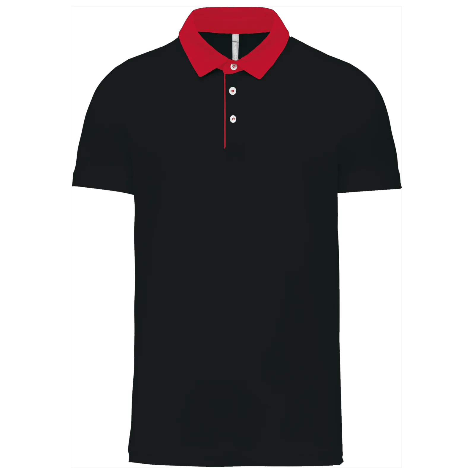 Polo jersey bicolore homme K260 — Black / Red