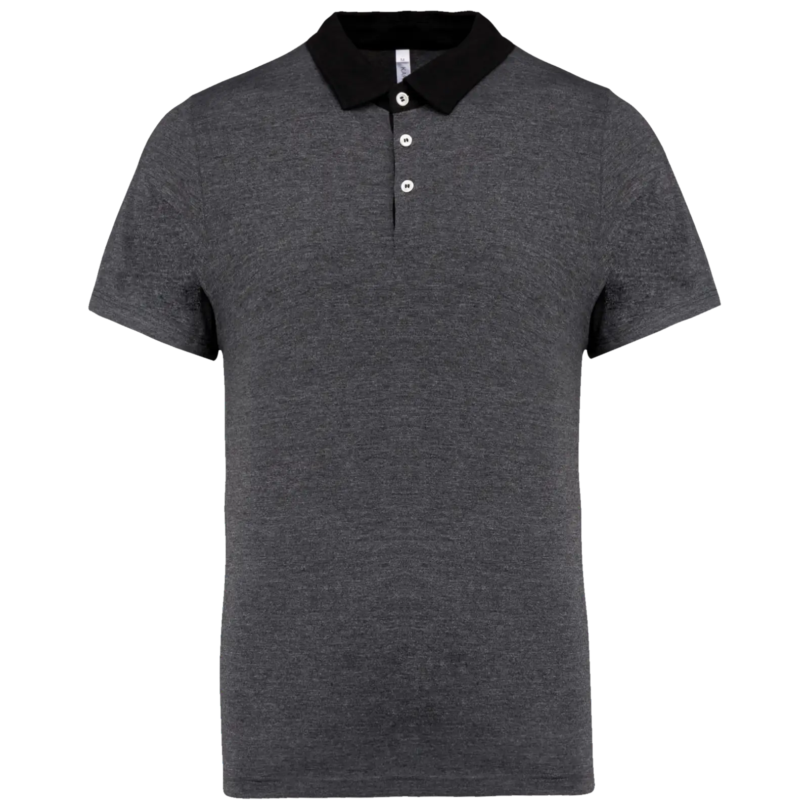 Polo jersey bicolore homme K260 — Dark Grey Heather / Black