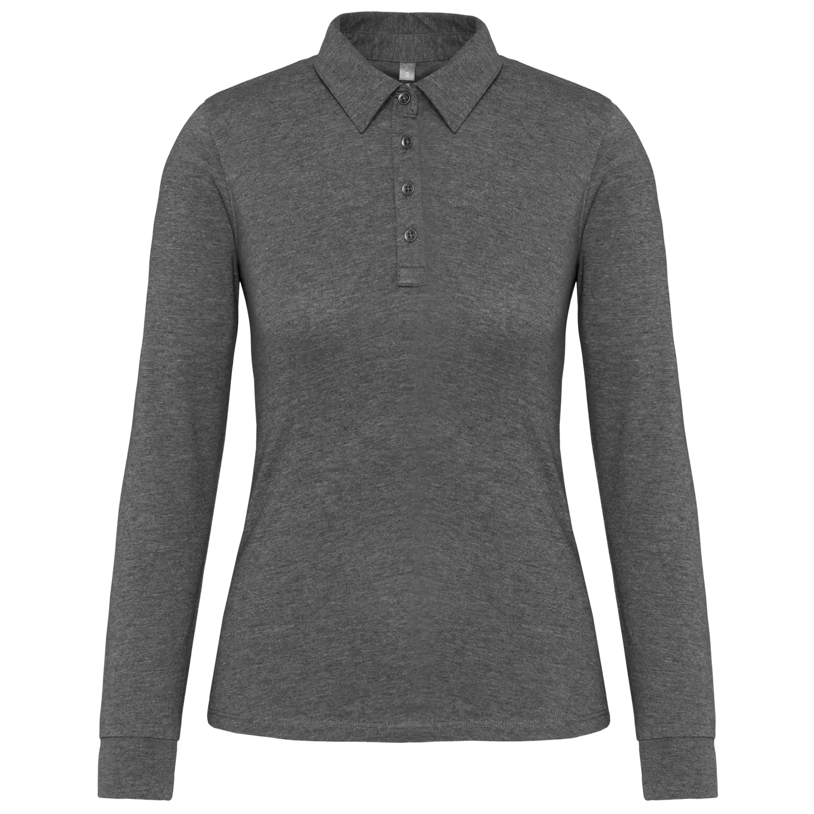 Polo jersey manches longues femme K265 — Grey Heather