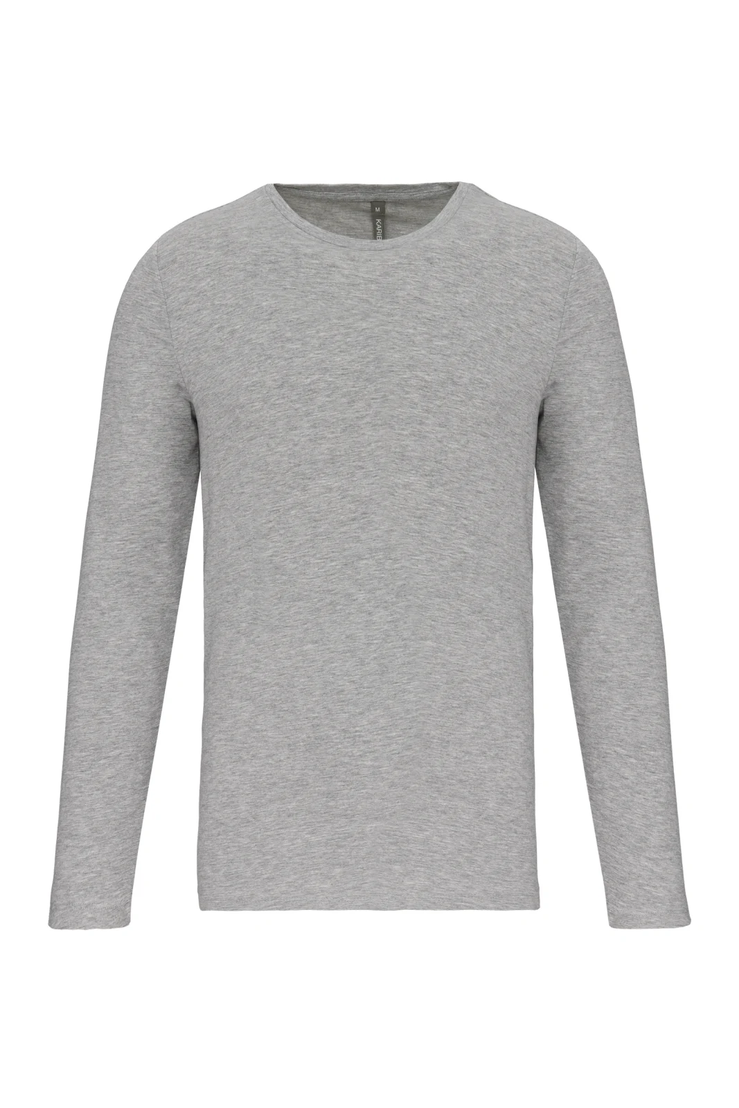 T-shirt col rond manches longues homme K3016 — Light grey heather
