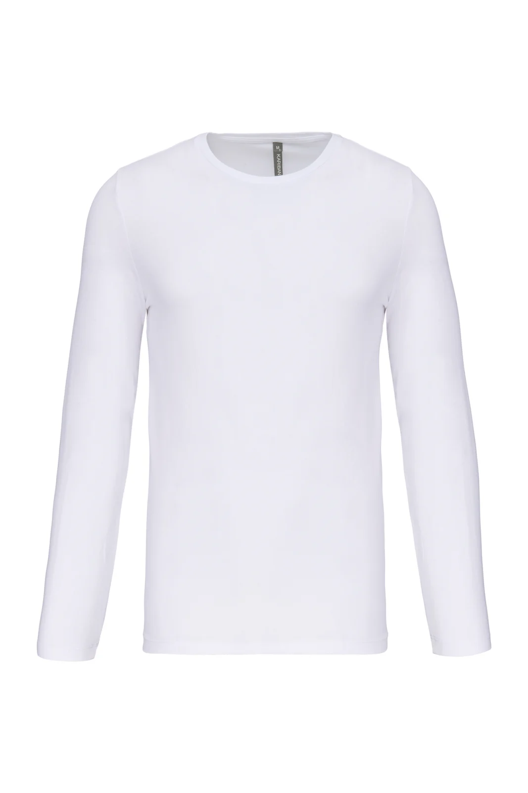 T-shirt col rond manches longues homme K3016 — White