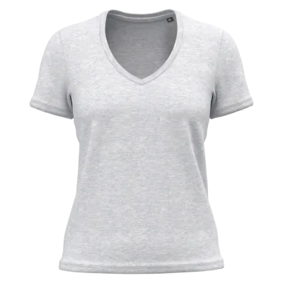 T-shirt BIO150 col V femme K3029ORG — Ash Heather