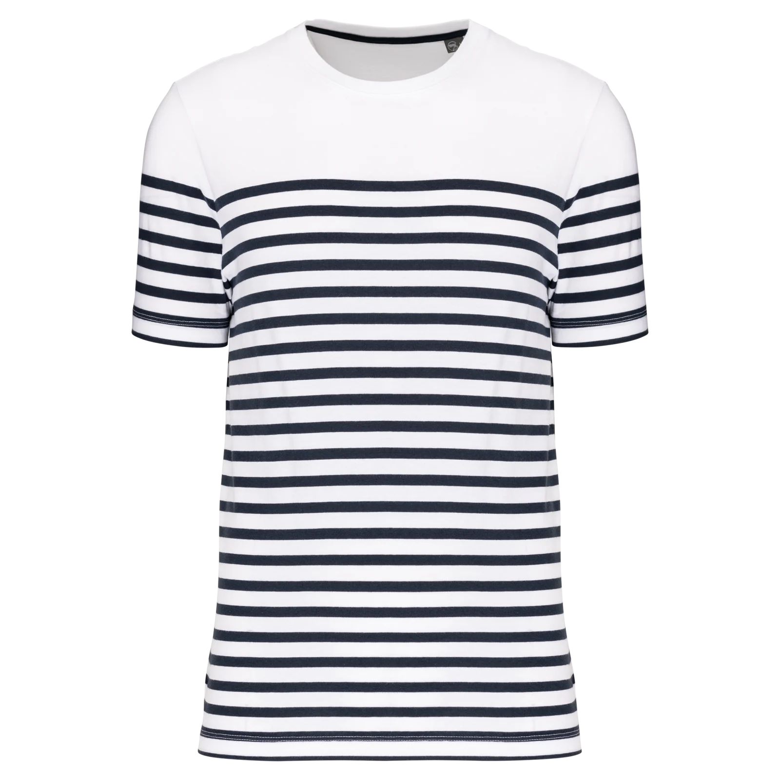 T-shirt marin col rond Bio homme K3033 — White / Navy Stripes