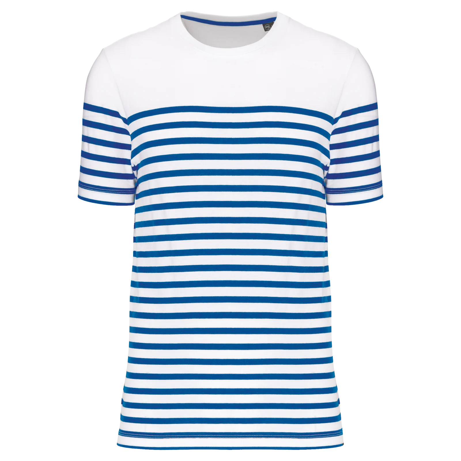 T-shirt marin col rond Bio homme K3033 — White / Royal Blue Stripe