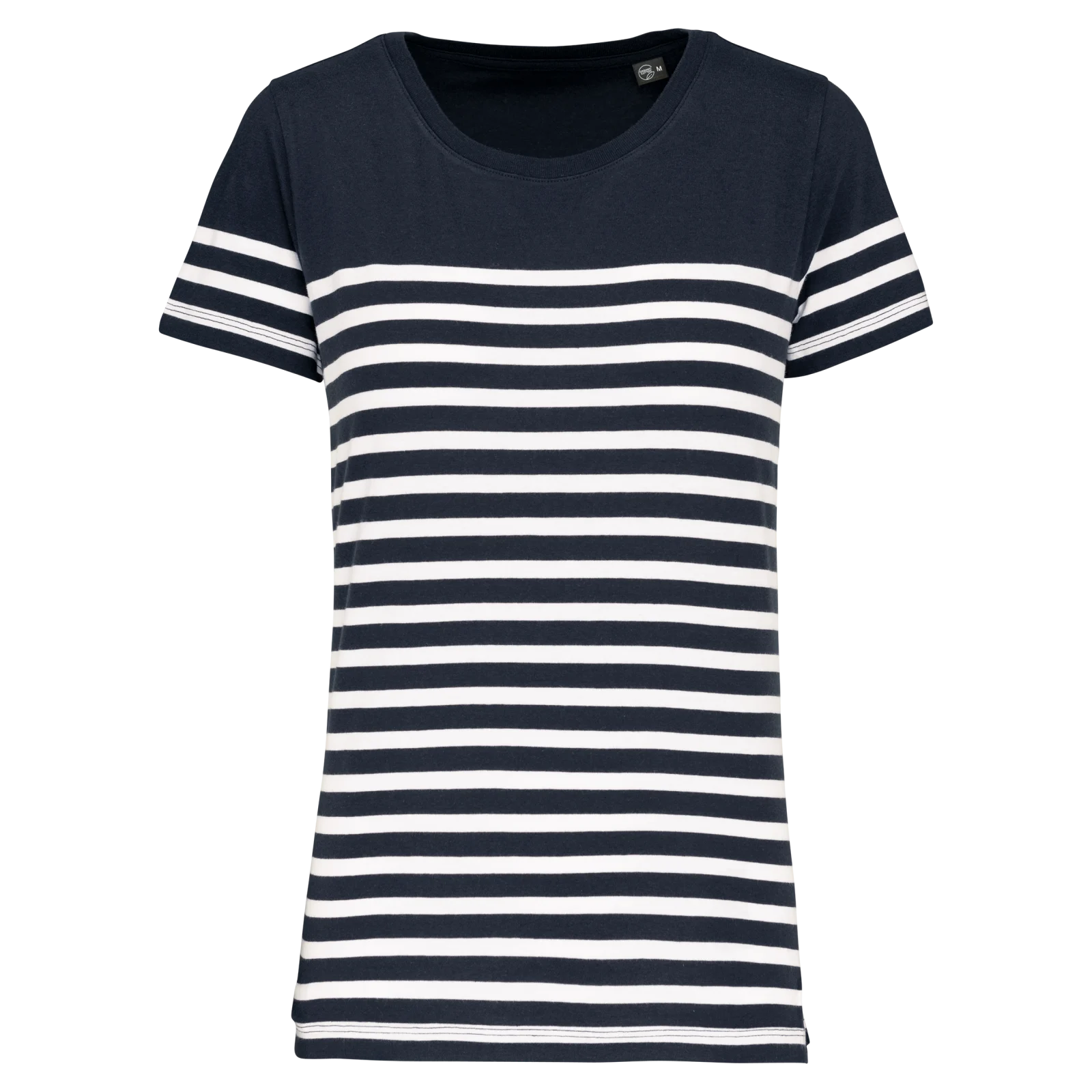 T-shirt marin col rond Bio femme K3034 — Navy / White Stripes