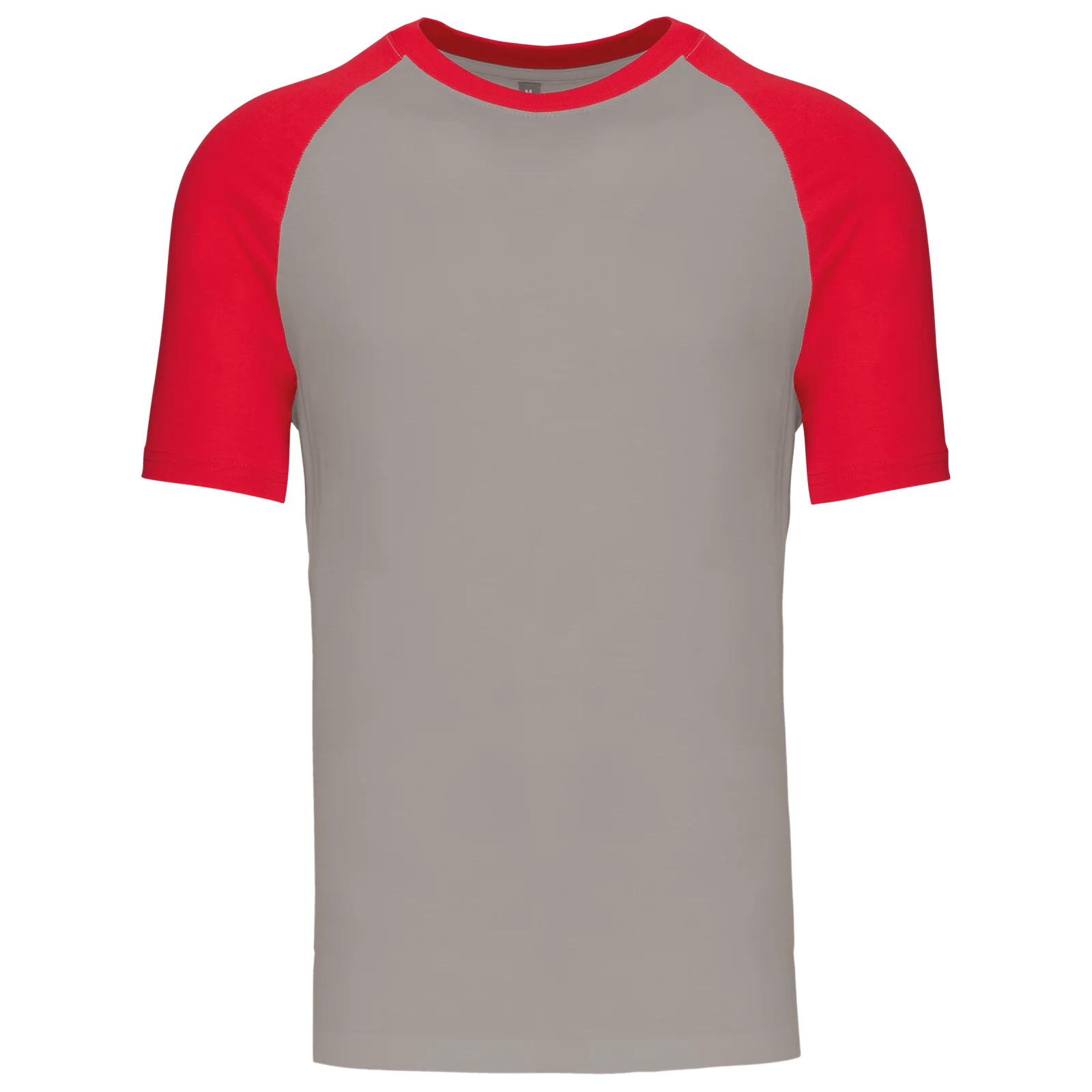 Baseball > T-shirt bicolore manches courtes K330 — Light Grey / Red