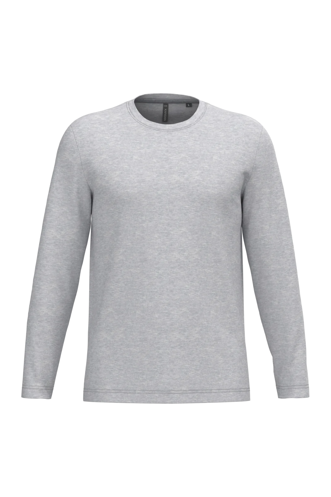 T-shirt col rond manches longues homme K359 — Ash Heather