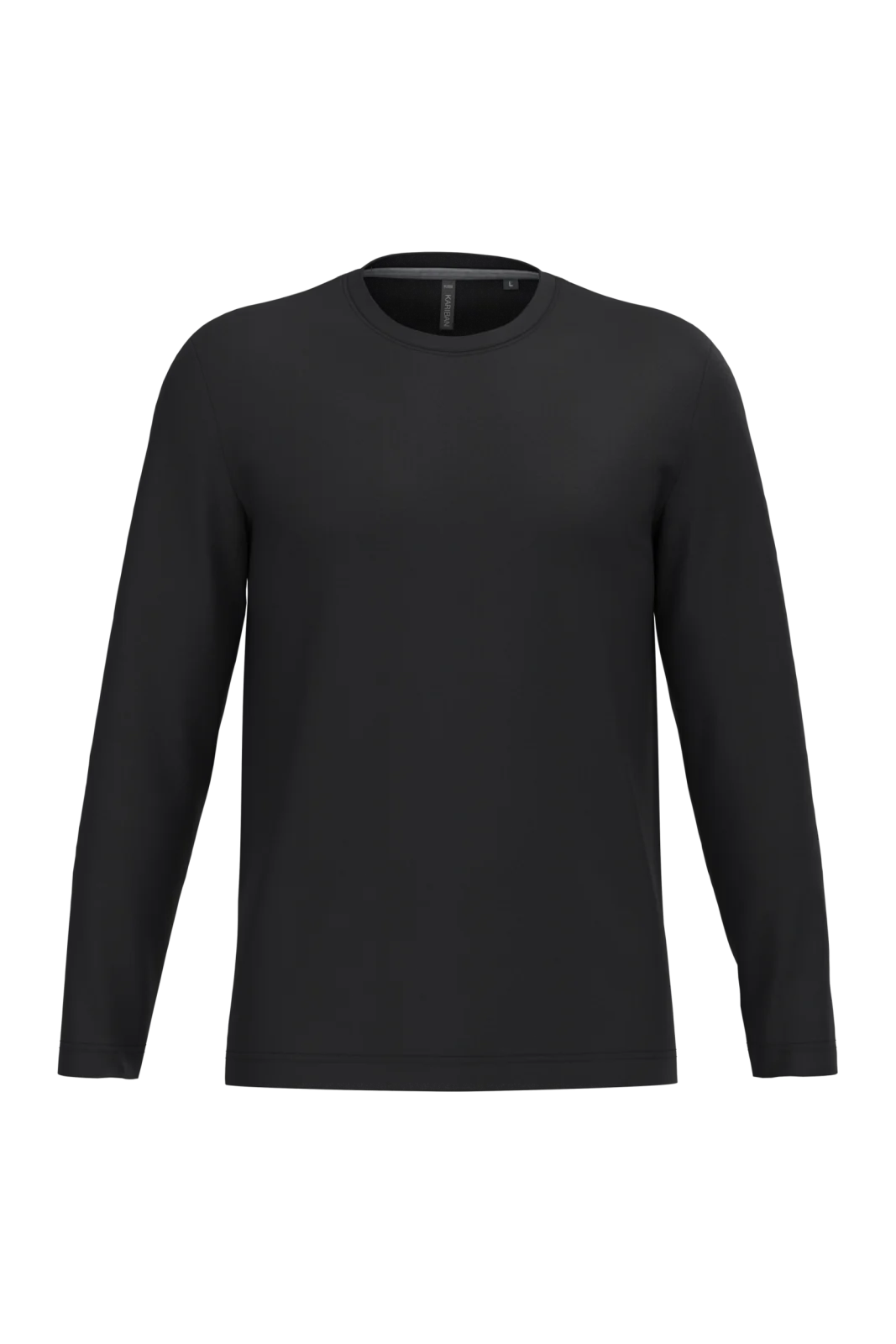 T-shirt col rond manches longues homme K359 — Black