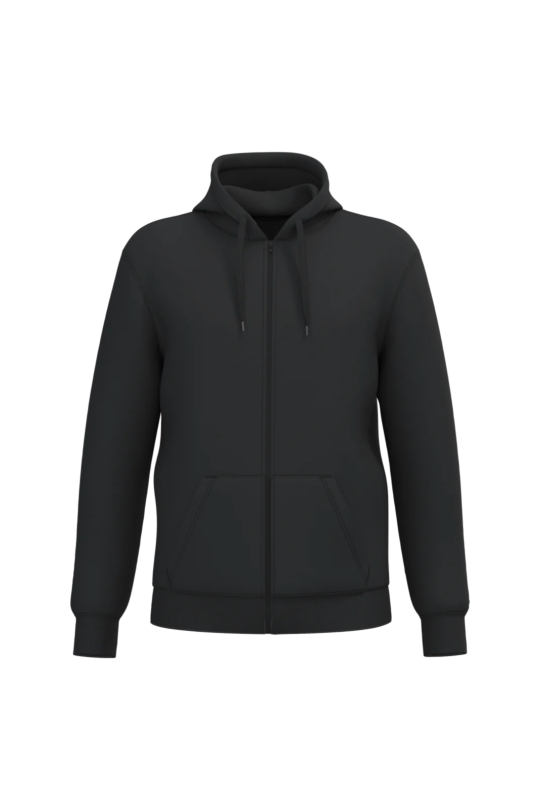 Sweat-shirt recyclé zippé à capuche unisexe K4042 — Black
