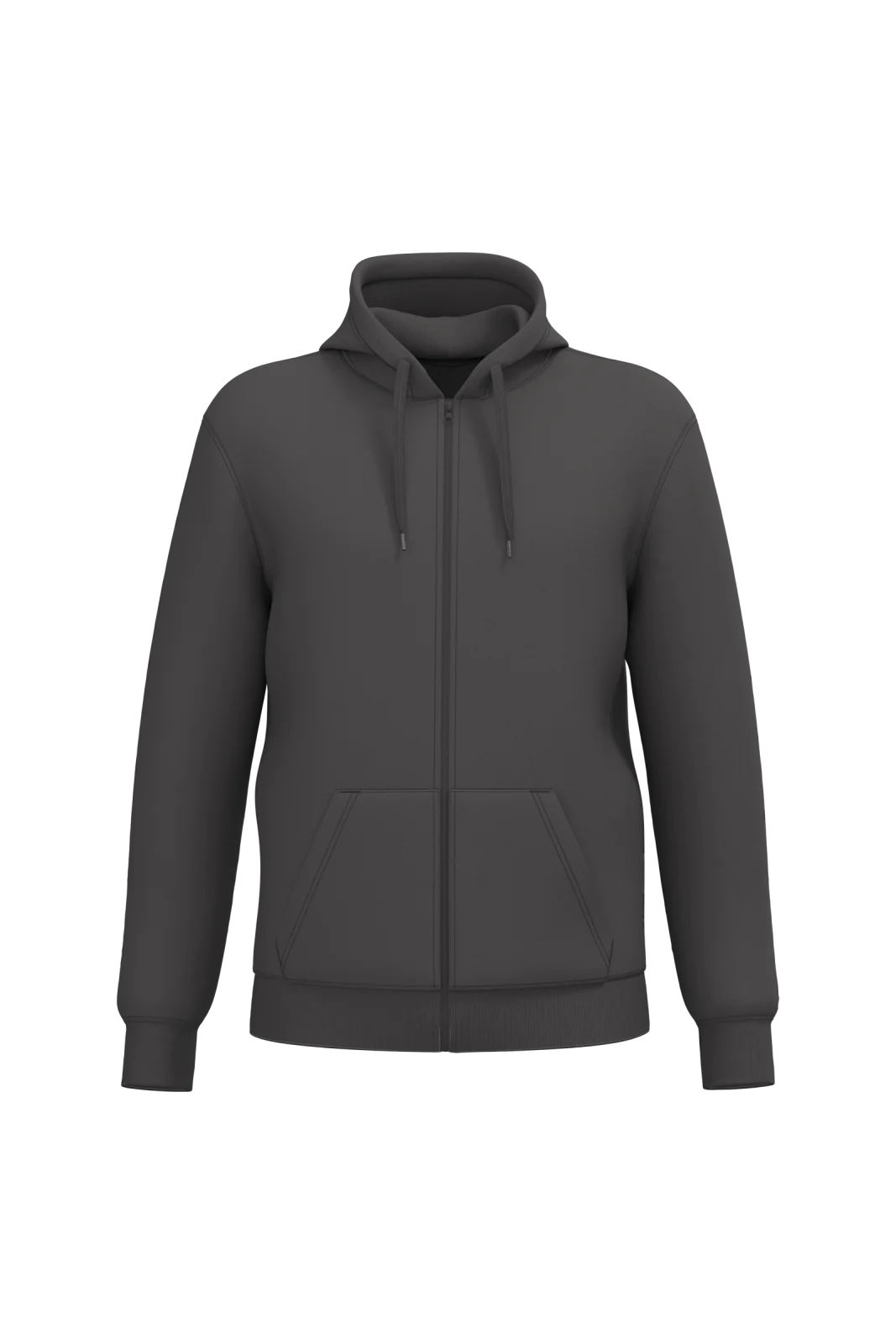 Sweat-shirt recyclé zippé à capuche unisexe K4042 — Dark Grey