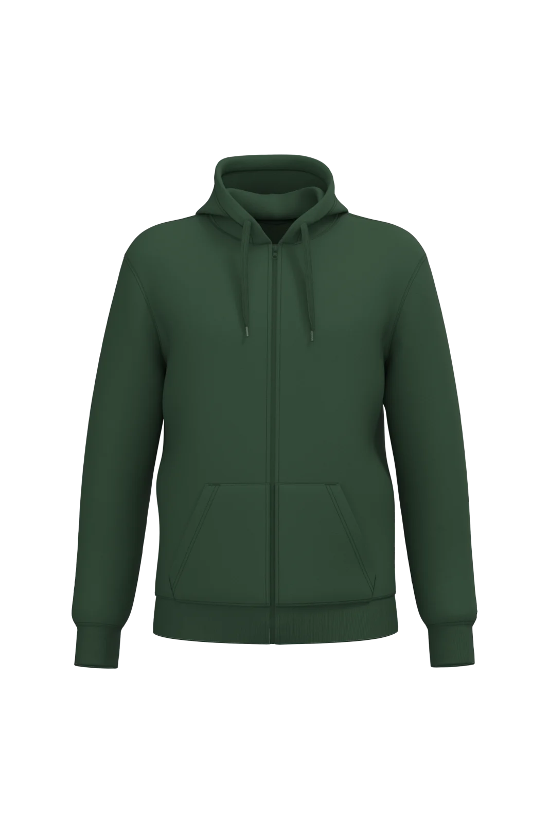Sweat-shirt recyclé zippé à capuche unisexe K4042 — Forest Green