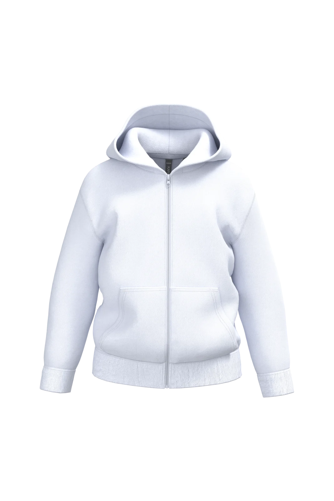 Sweat-shirt recyclé zippé à capuche enfant K4045 — White