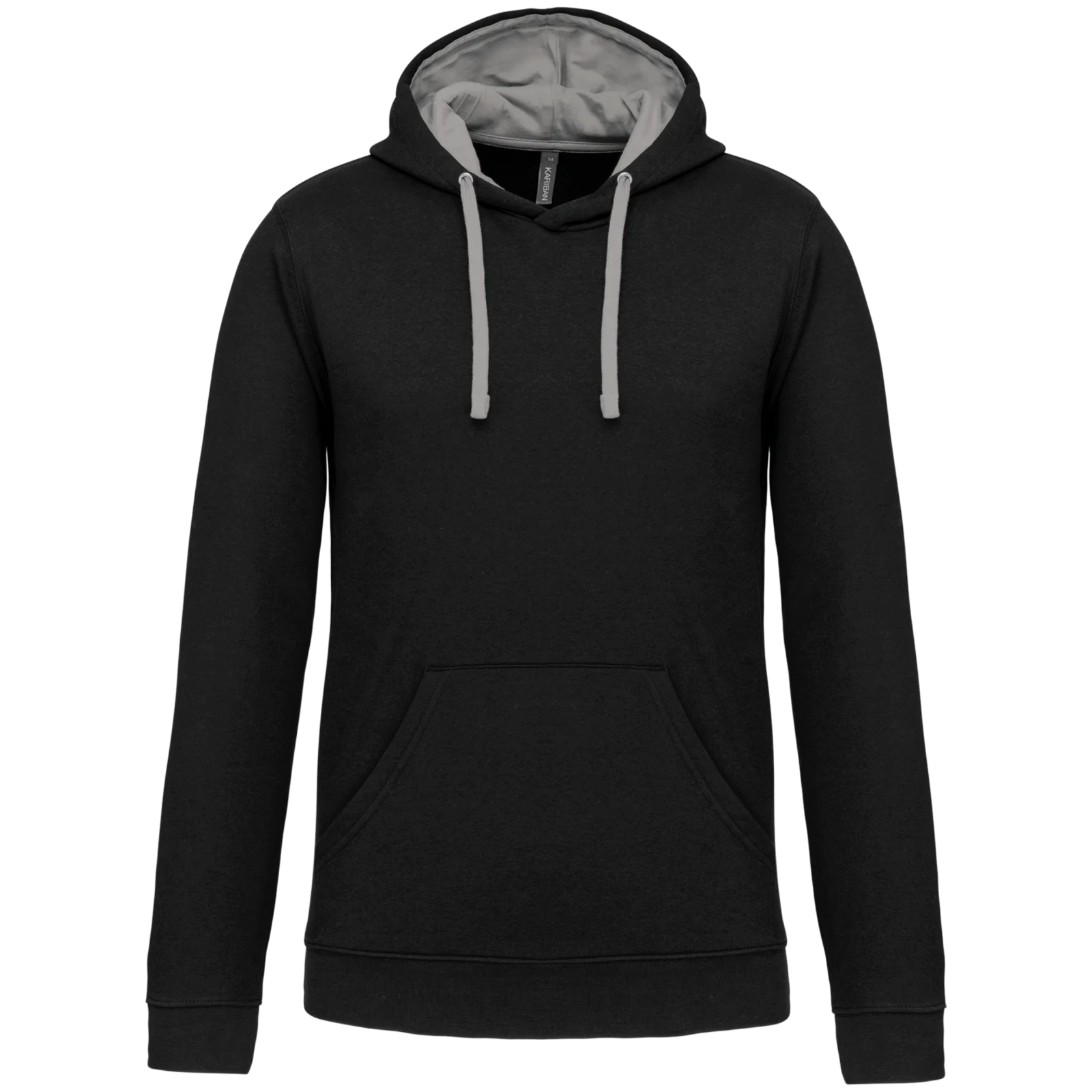 Sweat-shirt capuche contrastée homme K446 — Black / Fine Grey