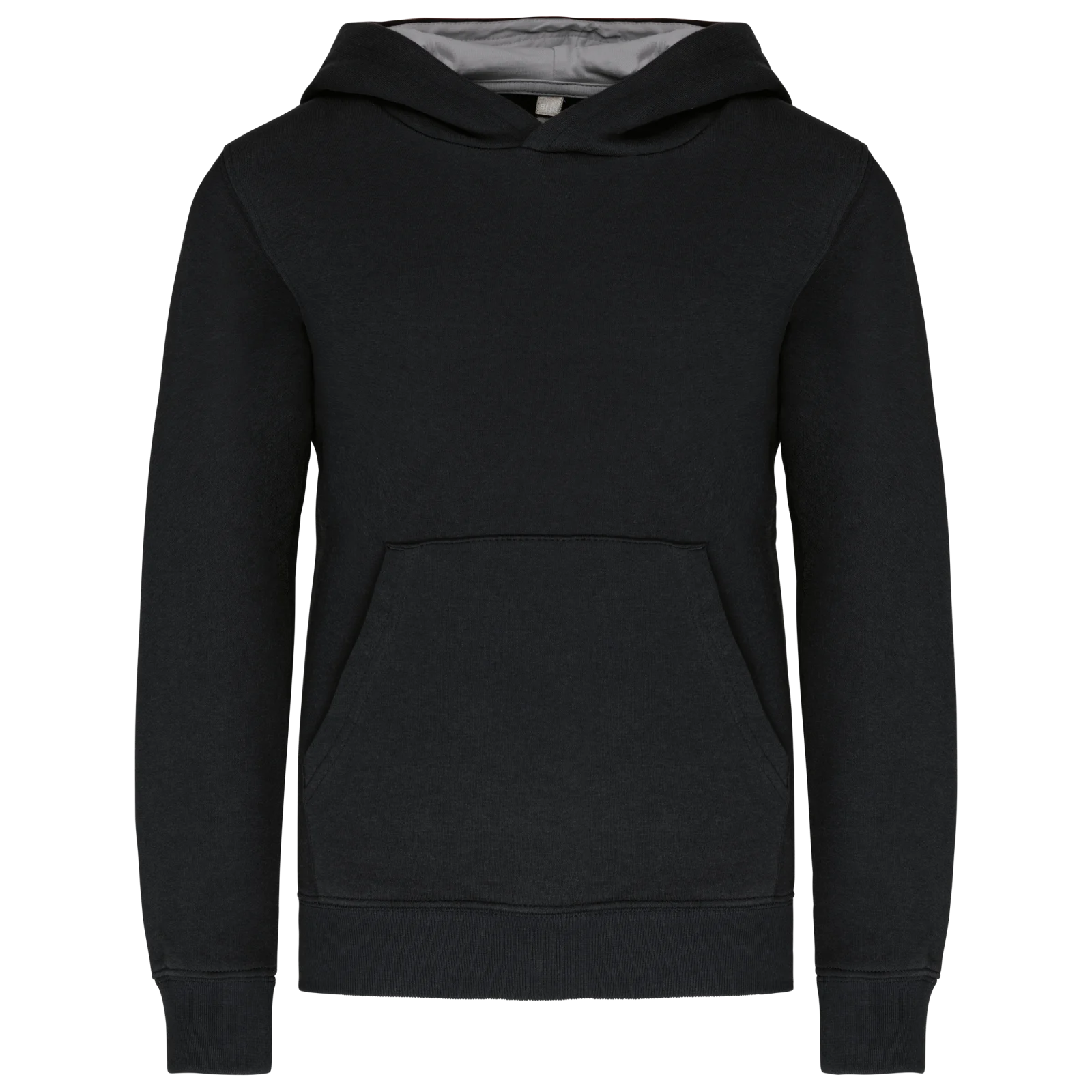 Sweat-shirt capuche contrastée enfant K453 — Black / Fine Grey