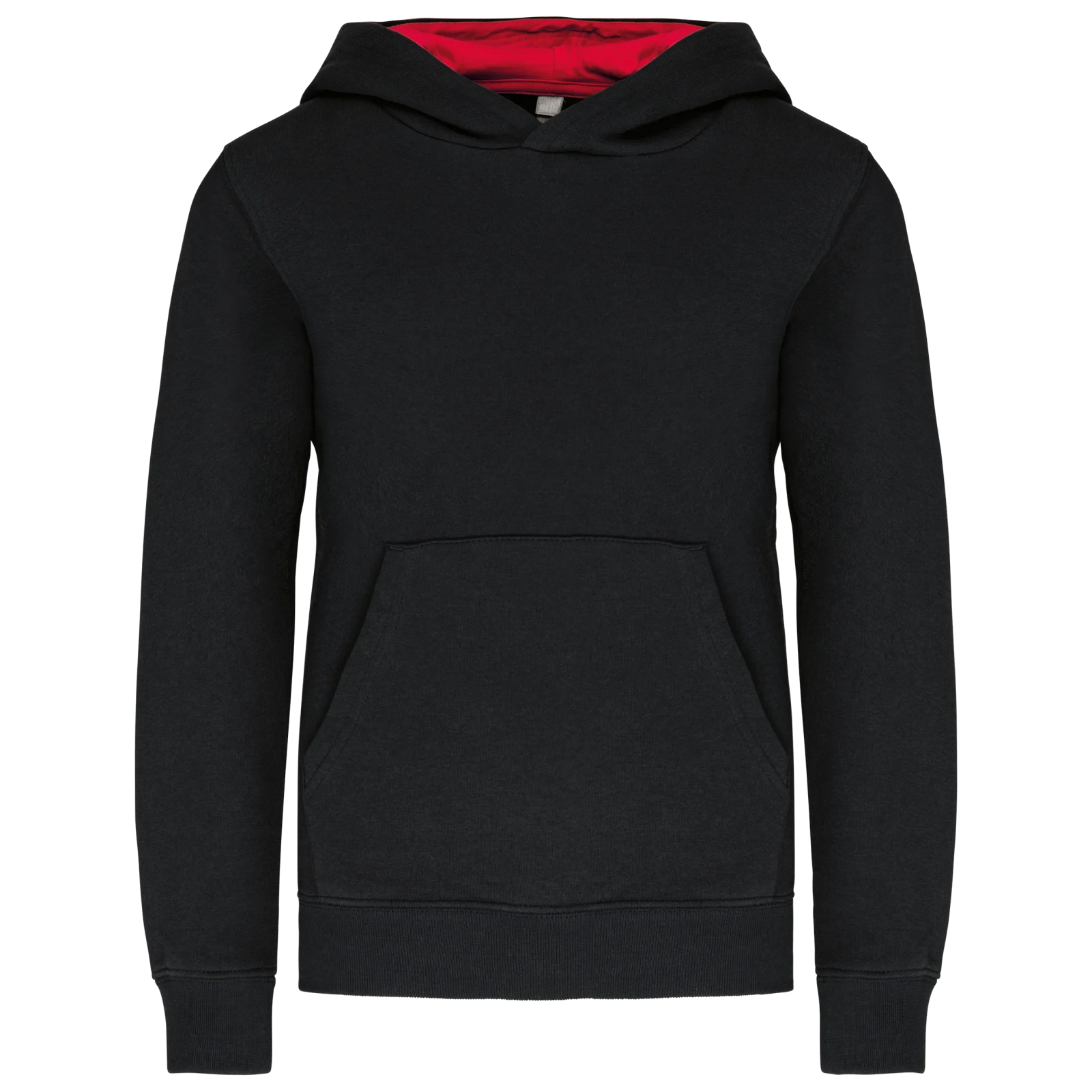 Sweat-shirt capuche contrastée enfant K453 — Black / Red