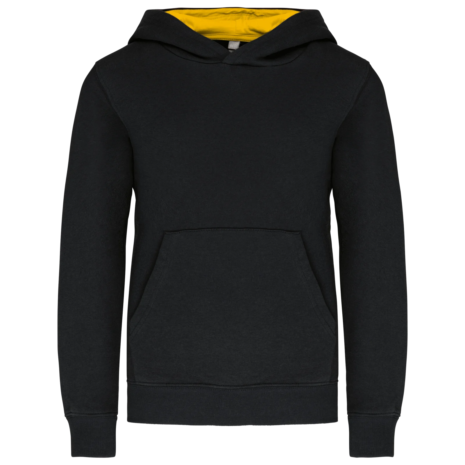 Sweat-shirt capuche contrastée enfant K453 — Black / Yellow