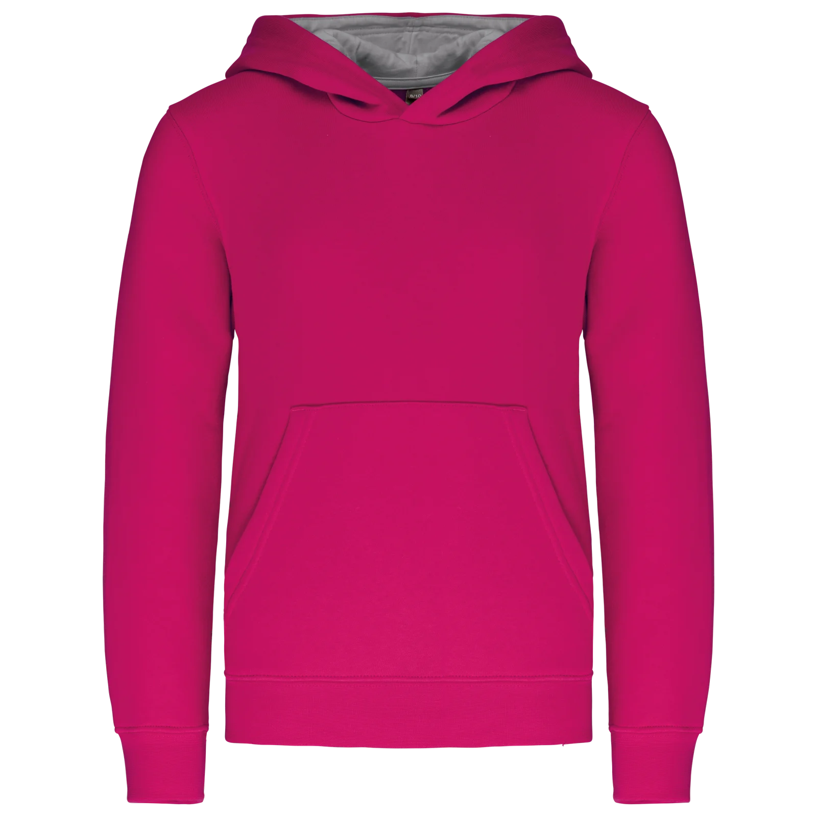 Sweat-shirt capuche contrastée enfant K453 — Fuchsia / Fine Grey