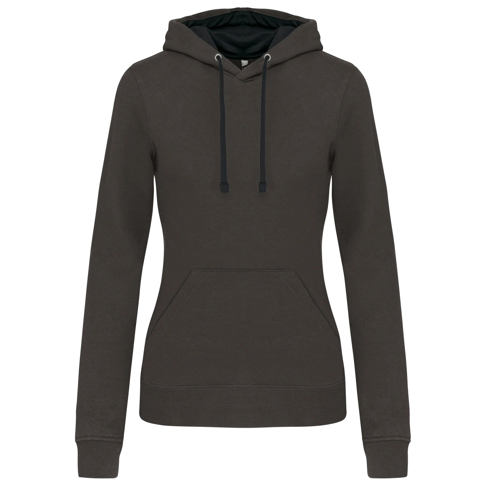 Sweat-shirt capuche contrastée femme K465 — Dark Grey / Black
