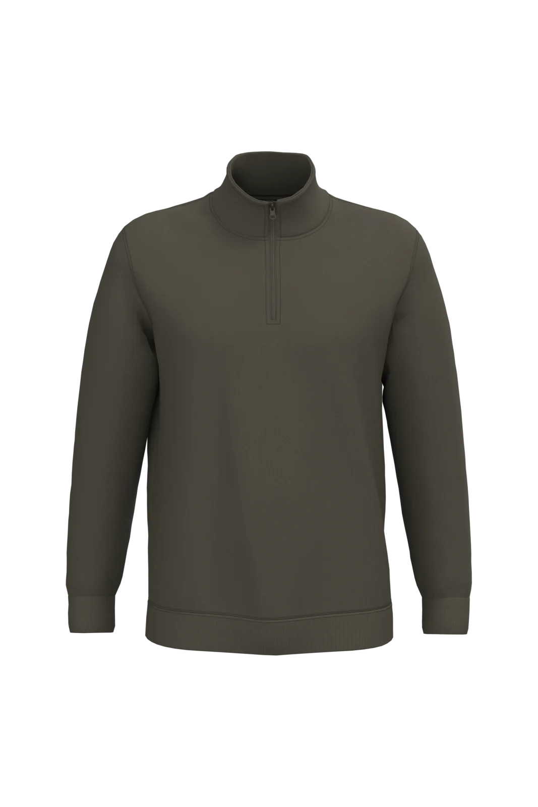 Sweat-shirt col zippé homme K478 — Dark Khaki