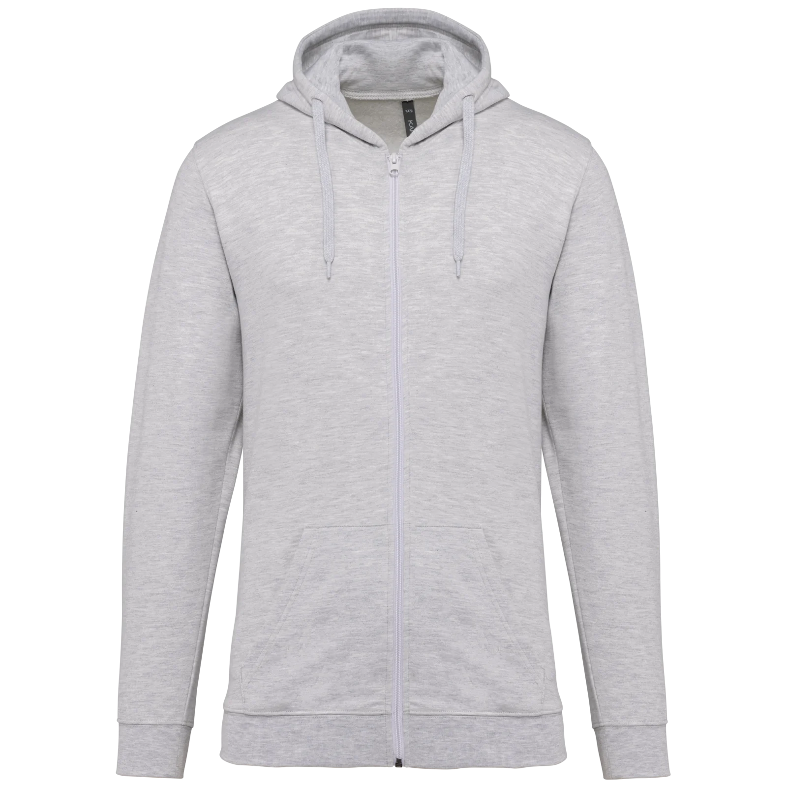 Sweat-shirt zippé capuche unisexe K479 — Ash Heather