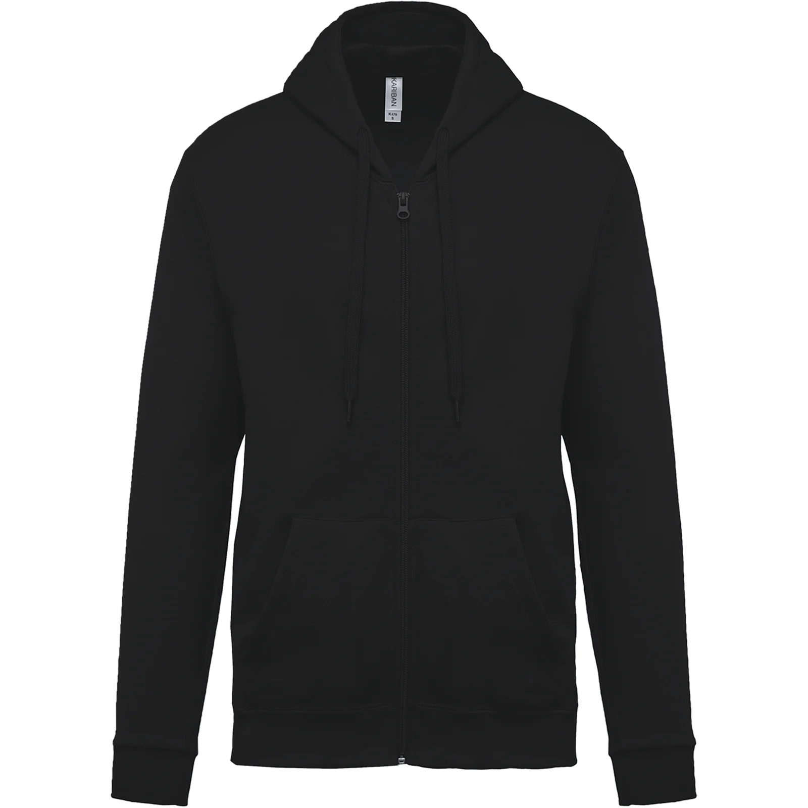Sweat-shirt zippé capuche unisexe K479 — Black