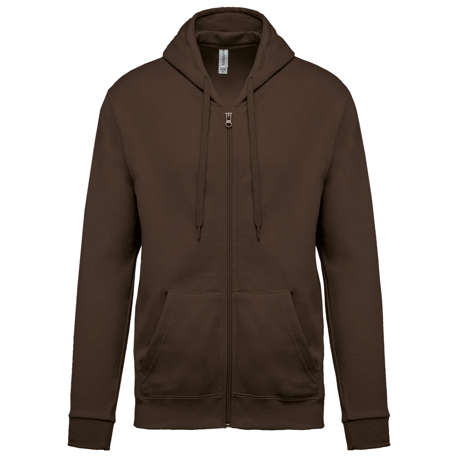 Sweat-shirt zippé capuche unisexe K479 — Chocolate