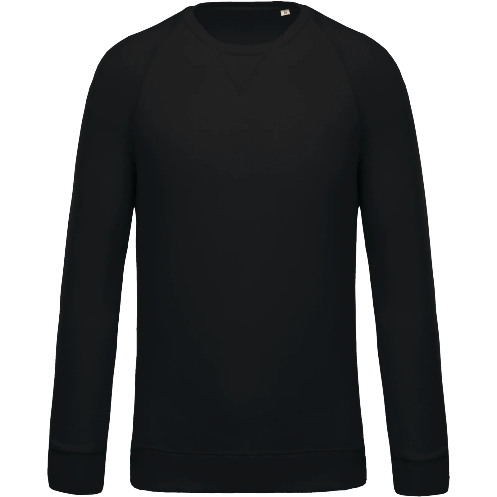 Sweat-shirt Bio col rond manches raglan homme K480 — Black