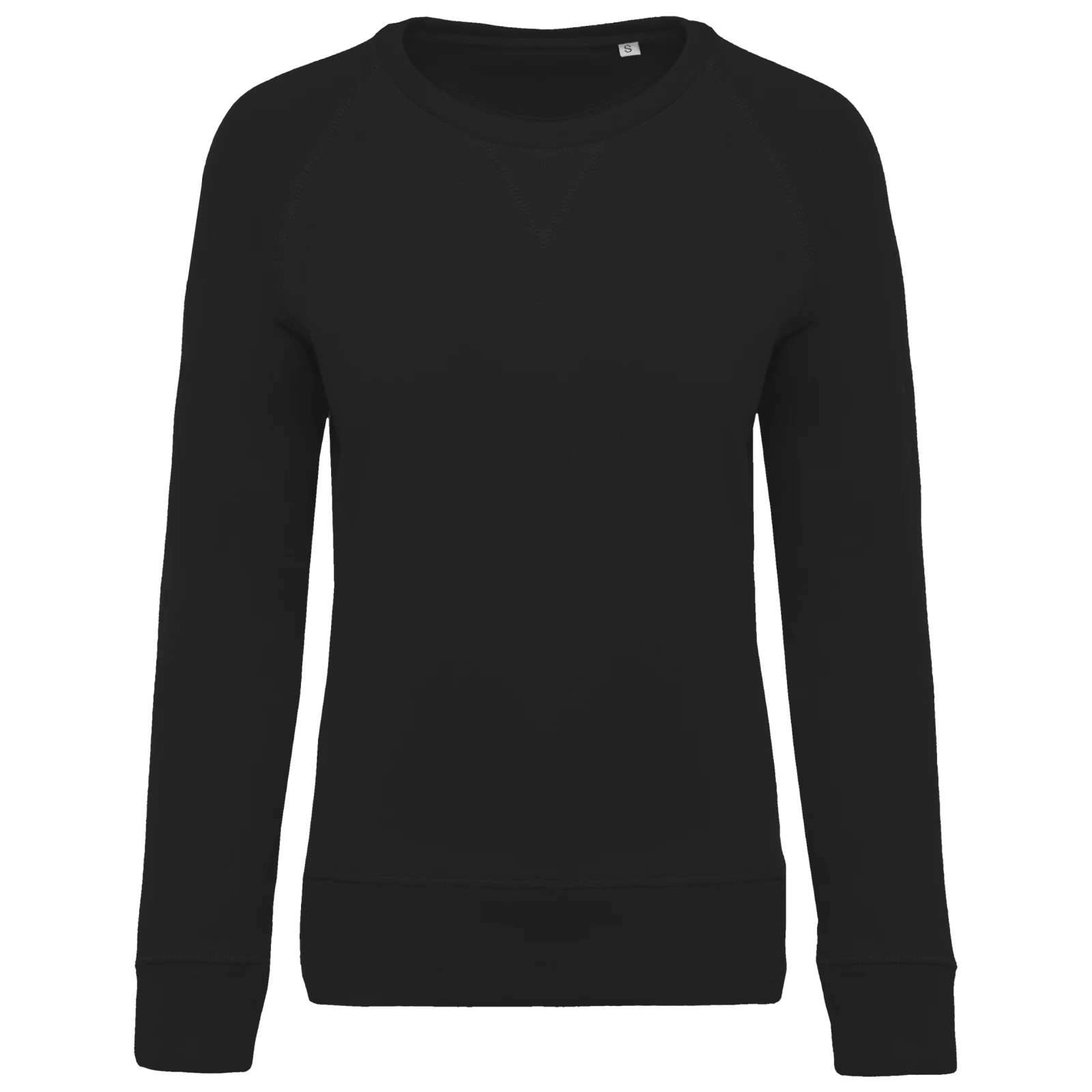 Sweat-shirt Bio col rond manches raglan femme K481 — Black