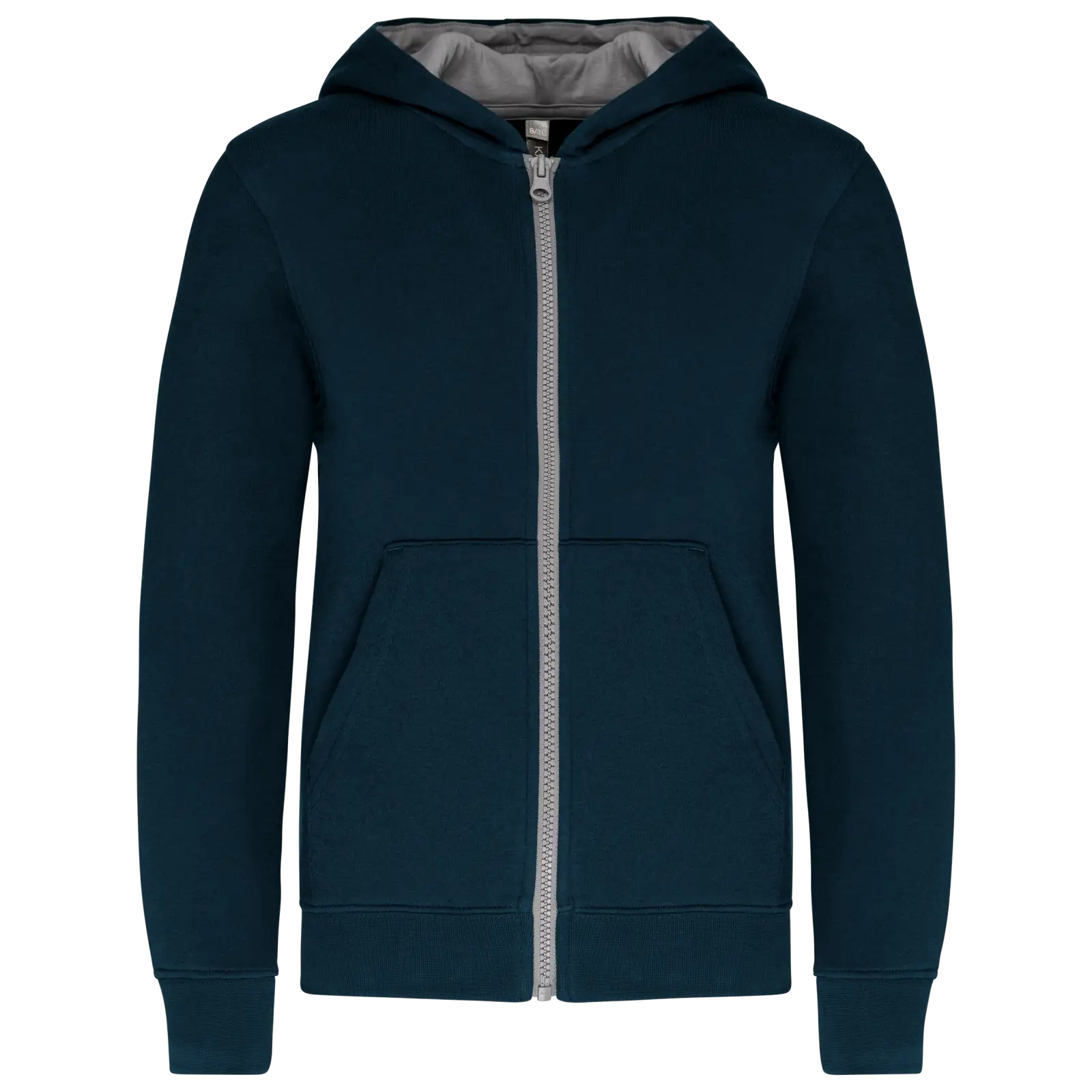 Sweat-shirt zippé capuche enfant K486 — Navy / Fine Grey