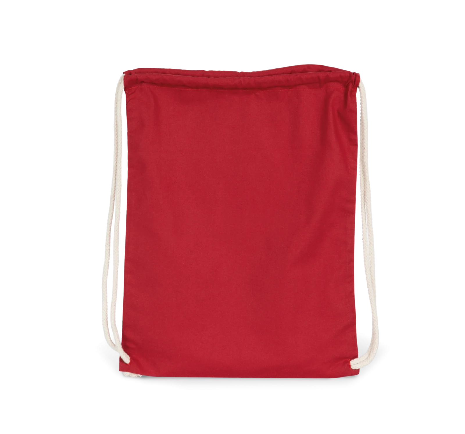 Sac à dos en coton bio avec cordelettes KI0139 — Hibiscus Red