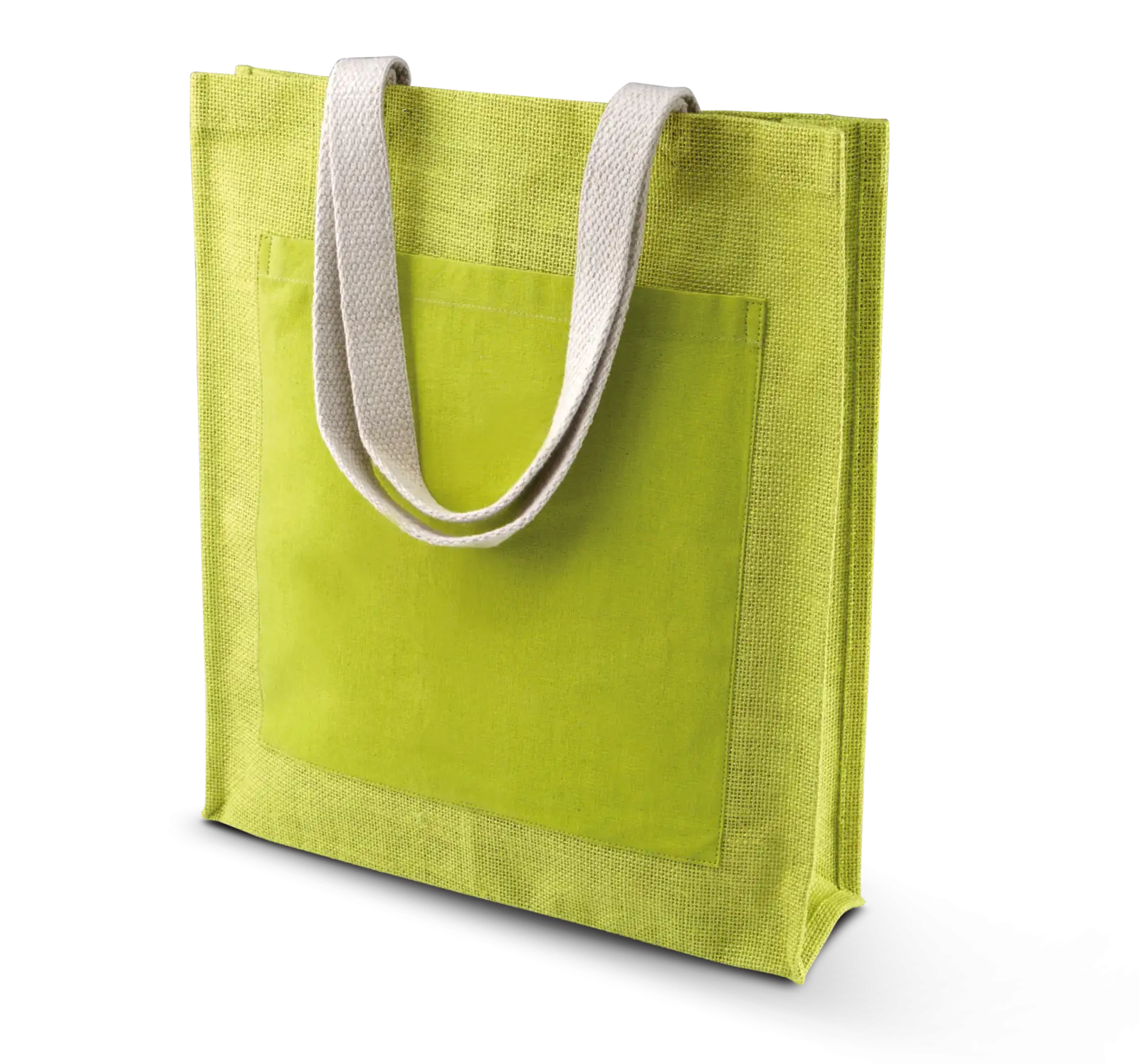 Sac shopping toile de jute KI0221 — Lime Green